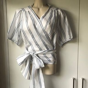 Paul & Joe White Embroidered Wrap Top from Paris